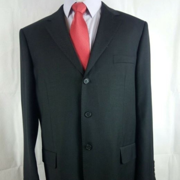Mizanni Super 120's Men's 46L Black Suit Blazer - Picture 1 of 8